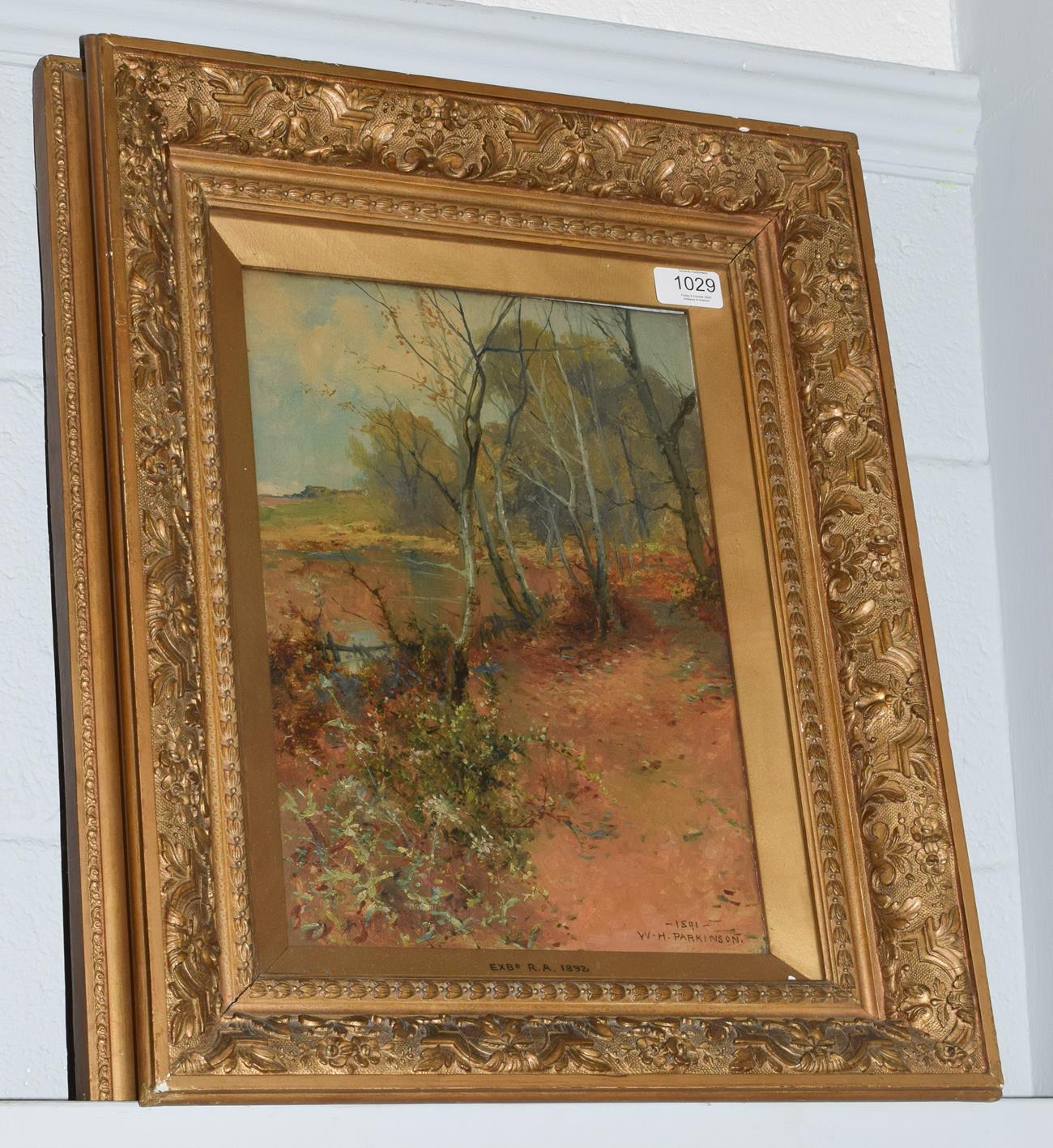 William H Parkinson (1864-1916) Landscape, signed, oil on canvas, 34cm by 23.5cm By repute exhibited