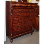 A 19th century mahogany Scotch chest, 123cm by 62cm by 153cm high