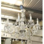 A nine-light lustre drop chandelier, 78cm drop