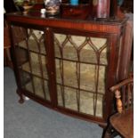 A mahogany glazed display cabinet, 123cm by 37cm by 127cm high