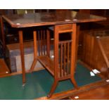 A mahogany inlaid Sutherland table, 80cm (open) by 60cm by 67cm high