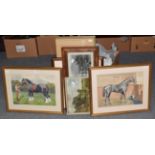 W*Morgan (20th Century) Liveried Groom with Suffolk Punch, signed and dated 1915, watercolour
