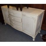 A French cream painted sideboard