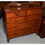 A 19th century mahogany four-height chest of drawers, 97cm by 51cm by 91cm high