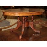 A 19th century inlaid walnut low table