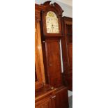 An oak thirty hour white dial longcase clock, the dial inscribed C Dixon, Hexham