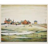 After Laurence Stephen Lowry RBA, RA (1887-1976) ''Landscape with farm buildings'' Signed, with