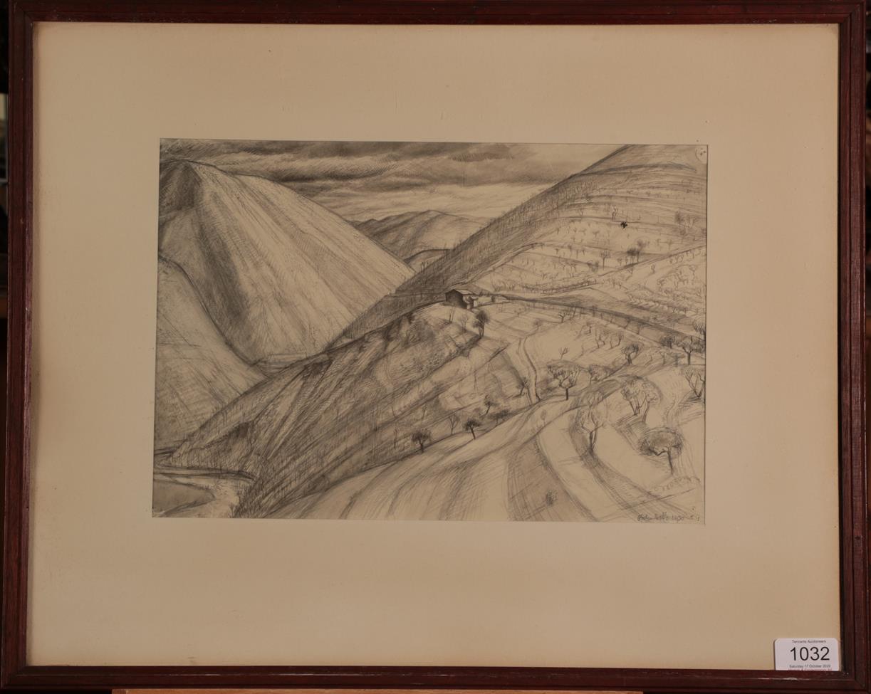 Evelyn May Gibbs (1905-1991) ''Behind Assisi'' Signed and dated 1930, pencil, 23.5cm by 34cm - Image 2 of 3