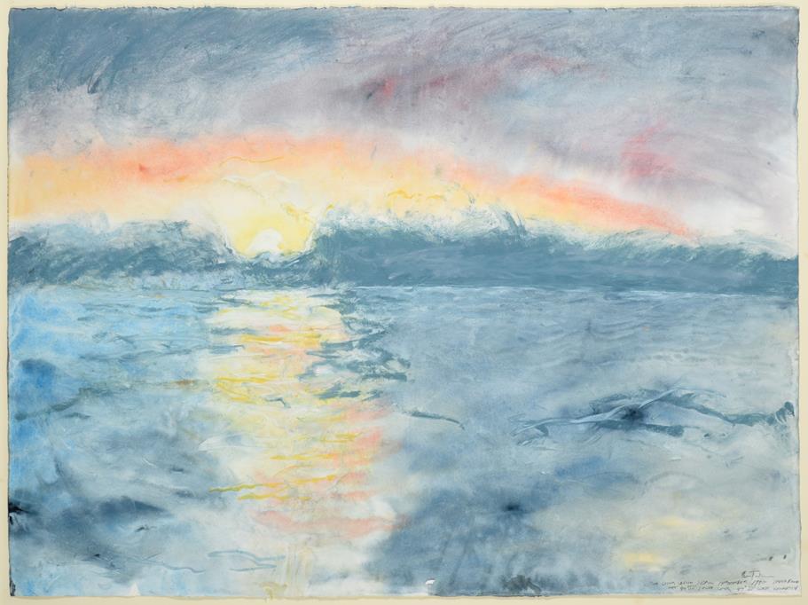 Len Tabner (b.1946) ''Sun Going Down'' Signed, inscribed and dated 14th October 1990, watercolour,