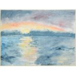 Len Tabner (b.1946) ''Sun Going Down'' Signed, inscribed and dated 14th October 1990, watercolour,