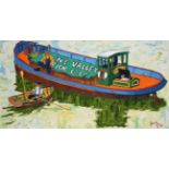 Joe Scarborough (b.1938) ''Motor Barge- Unity'' Signed and dated (19)72, oil on canvas, with