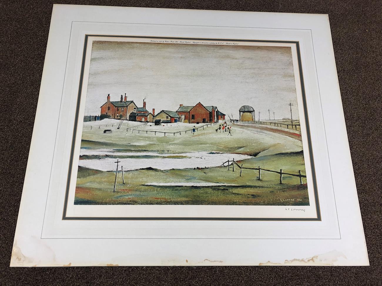 After Laurence Stephen Lowry RBA, RA (1887-1976) ''Landscape with farm buildings'' Signed, with - Image 2 of 4