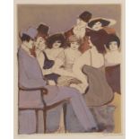 David Schneuer (1905-1988) Polish/Israeli Group of figures Signed and numbered 93/300, lithograph,