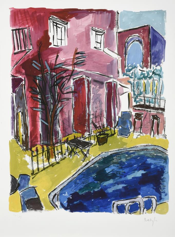 Bob Dylan (b.1941) American ''Motel Pool'' (2011) Signed and numbered 116/295, giclee print, 60cm by