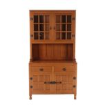 Knightman Family: An Old Mill Furniture (Balk) Panelled English Oak Glazed Welsh Dresser, the