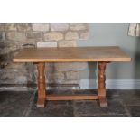 Workshop of Robert Mouseman Thompson (Kilburn): A 5ft English Oak Refectory Table, on two