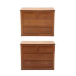 A Pair of Carthouse Furniture of Thirsk English Oak Chest of Drawers, each with two short over two
