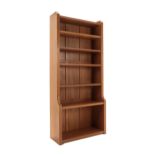 Workshop of Robert Mouseman Thompson (Kilburn): An English Oak 6ft Open Bookcase, solid ends and