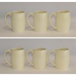Keith Day Pearce Murray (New Zealand, 1892-1981) for Wedgwood: Six Mugs, of ribbed barrel form in