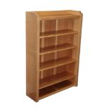 Workshop of Robert Mouseman Thompson (Kilburn): An English Oak 4ft Open Bookcase, solid ends and