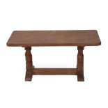 Workshop of Robert Mouseman Thompson (Kilburn): An English Oak 3ft Refectory Coffee Table, circa