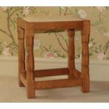 Workshop of Robert Mouseman Thompson (Kilburn): An English Oak Dressing Table Stool, with