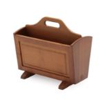 A Carthouse Furniture of Thirsk English Oak Magazine Rack, with carrying handle between two sides,
