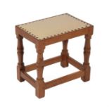 Squirrelman: Wilfrid Hutchinson (Husthwaite): An English Oak Dressing Table Stool, on four octagonal