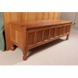 Workshop of Robert Mouseman Thompson (Kilburn): An English Oak Panelled Blanket Chest, rectangular