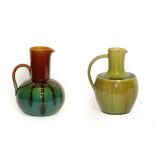 Christopher Dresser for Linthorpe Pottery: A Jug, shape No.668, in green, blue and brown,
