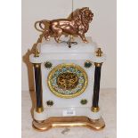 A white onyx mantle timepiece