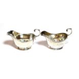 A pair of George V silver sauce boats, by James R. Ogden and Sons Ltd., Birmingham, 1934, each