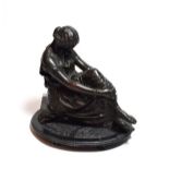 A late 19th/early 20th century bronze of a classical female, stamped, J.Pradier