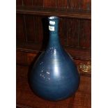 Tobias Harrison a large blue ground lustre bottle vase signed to base R479, 43cms high