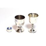 Two Elizabeth II silver goblets, the first by Barker Ellis Silver Co., Birmingham, 1972, with