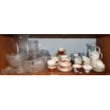 A quantity of ceramics and glassware including cut glass bowl, vase, jugs, coasters etc; together
