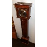 A small oak veneered longcase clock