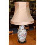 A 19th century Chinese export vase now converted to a table lamp