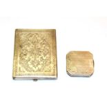 A Persian silver cigarette-case and an Eastern European pill box, the first oblong and with