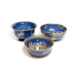 Carlton ware blue ground chinoiserie pattern lustre including a ''Persian'' pattern bowl 23cm