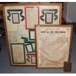 * Of Eton College Interest, a large framed display of assorted printed house rules, notices, team
