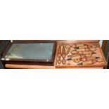 * A Victorian parlour skittles game (cased) together with a tabletop bijouterie cabinet (2)