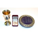 A Collection of gold and silver, comprising an Elizabeth II silver goblet, by A. T. Cannon Ltd.,
