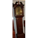 An oak eight-day long case clock, the arched brass dial signed Lawrie, Carlisle, circa 1780, the