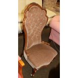 A Victorian mahogany button back bedroom chair