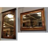 An 18th century style oak wall mirror and a gilt rectangular form wall mirror (2)