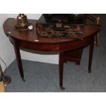 * A Georgian style mahogany serpentine sideboard of traditional form, 150cm wide, together with an