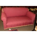 A late 19th/early 20th century drop end sofa . Good condition throughout, 1960s castors, fitted