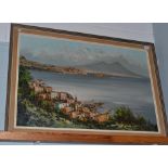 Italian school, 20th/21st century, A view of the bay of Naples, indistinctively signed, oil on