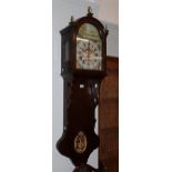 A 19th century oak Dutch drop dial wall clock